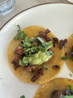 vegan taco (soy meat)  at Milpa Tacos y Tortillas in Cocoa