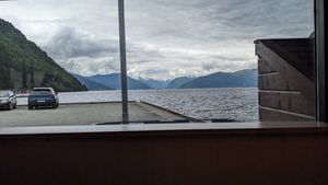 View from our table at Godbit in Vik I Sogn