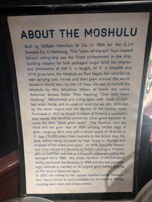 History at Moshulu in Philadelphia