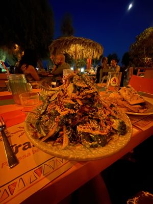 Huge delicious salad  at Tranquilo in Santorini