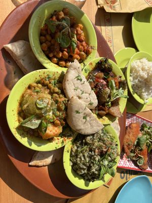 vegan greek plate (for two)  at Tranquilo in Santorini