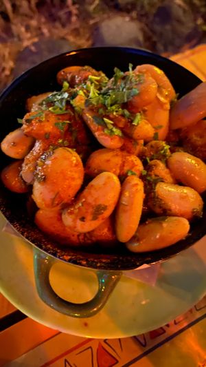 Giant beans at Tranquilo in Santorini