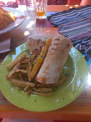 Cesear wrap is the best ive ever had at Tranquilo in Santorini