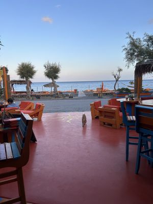 seating in the main part  at Tranquilo in Santorini