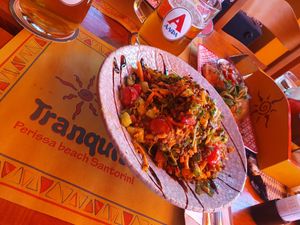 Peace salad at Tranquilo in Santorini