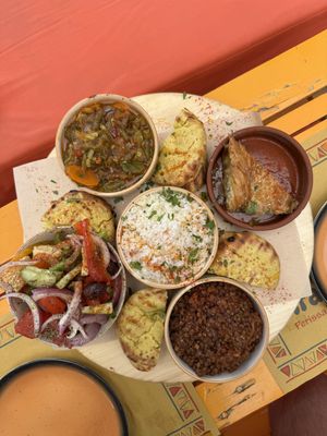 Greek platter   at Tranquilo in Santorini