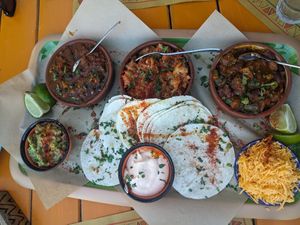 Taco platter at Tranquilo in Santorini