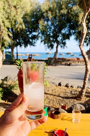 Ouzo with a fine view at Tranquilo in Santorini
