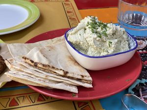 Garlic cashew dip at Tranquilo in Santorini