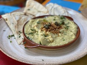 Mashed fava beans at Tranquilo in Santorini