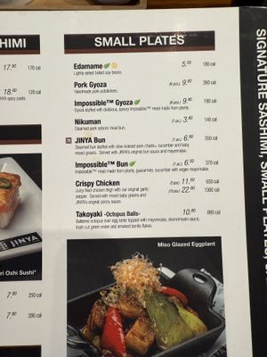 Small Plates Menu  at JINYA Ramen Bar in Canoga Park