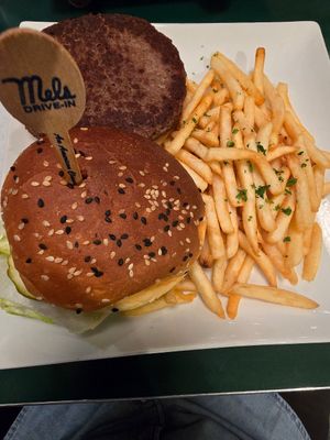 Vegan burger! at Mel's Drive-In in Sherman Oaks