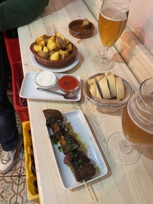 Patatas brava (3,80 €) - the mayonnaise is not vegan  at El Embaucador in Logrono