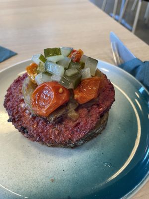 Beetroot patty (Rødbetekarbonade)  at Jektefartsmuseet in Bodo