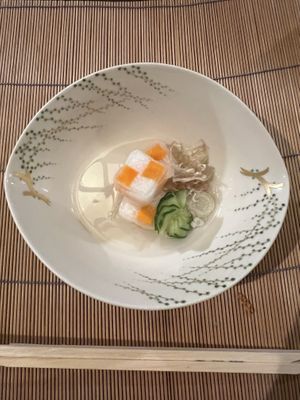 One of the many courses served - so beautiful !  at Ryozanpaku in Nara