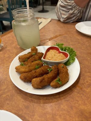 Golden fried prowns   at Ubuntu Eat in Phuket