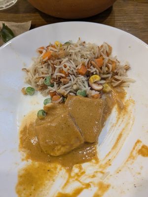 Puneer butter masala with pulao rice at Ubuntu Eat in Phuket