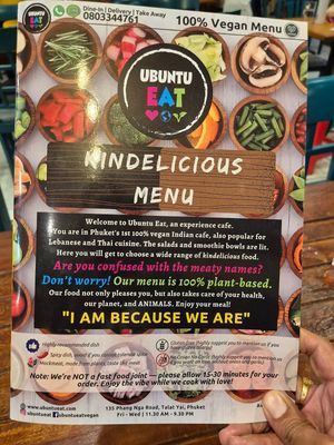 Beautiful menu and the story. at Ubuntu Eat in Phuket