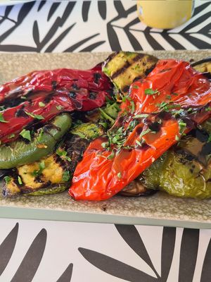 Grilled vegetables at Kalomirakis Tavern in Crete