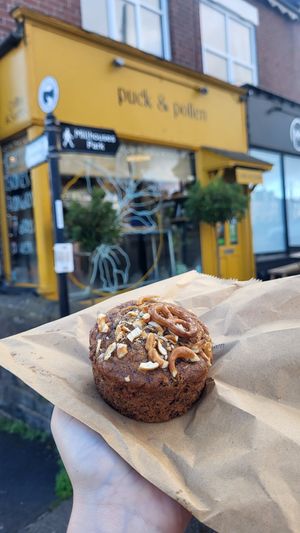 Salted Pretzle Banana Bun at Puck & Pollen in Sheffield