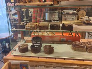 Today's cake selection at Puck & Pollen in Sheffield