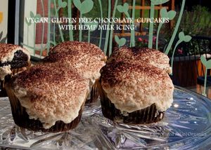 Delicious, Vegan, Gluten Free Mocha Cupcakes with Hemp-Milk Icing! at Sprouts Cafe in Gastonia