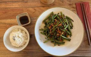 Gan Bian Si Ji Dou Szechuan Style.  at Kamala Vegan in Berlin