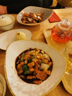 19 Gong Bao Ji Ding and a beef dish at Kamala Vegan in Berlin