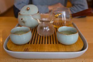 Tea set at Kamala Vegan in Berlin