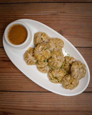 stean vegan/vegetarian momo. at Everest Nepalese & Indian Cuisine - Nepali Indian Restaurant in Lexington