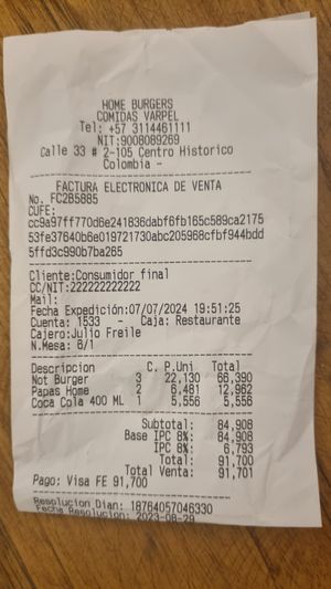 Preise at Home Burgers - Centro Historico in Cartagena