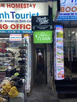 Entrance  at Hem Vegan in Hanoi