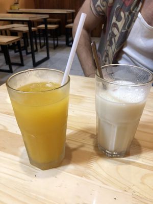 The almond drink is warm and very comforting! The passion fruit one doesn’t taste very natural  at Hem Vegan in Hanoi