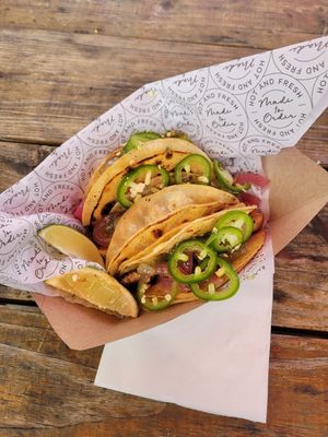 No carne asada tacos at Cargo Cantina in North Kansas City