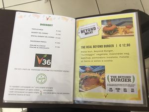 Menu 4. at V36 Bar & Vegan Food in Savona