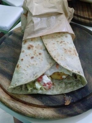 tahina flatbread at Universo Vegano in Rome