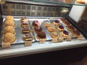 save room for the beautiful desserts! at Universo Vegano in Rome