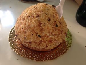 soy cream and soy lemon cream dessert at Universo Vegano in Rome