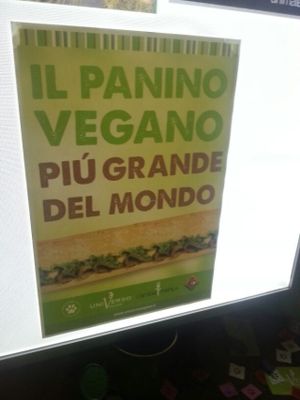 Biggest vegan burger in the world  at Universo Vegano in Rome