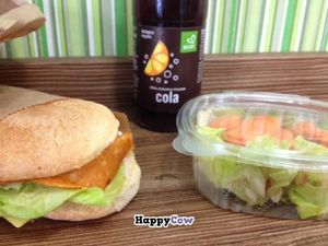 'Vegan classic' sandwich, with salad and soda - costs 7€ at Universo Vegano in Rome