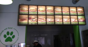 Overhead Menu Board at Universo Vegano in Rome