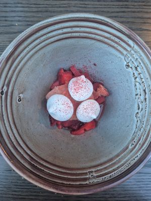 Strawberry dessert at Toast & Oak in Queenstown