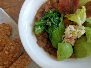 Batar Kabubu - tempeh vegan special $11 at Agora Food Studio in Dili