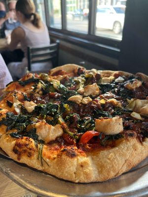 Veganator pizza  at Wheat Penny Oven and Bar in Dayton
