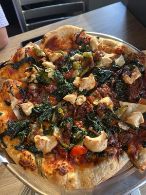 Veganator pizza  at Wheat Penny Oven and Bar in Dayton