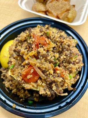 Stuffed acorn squash with quinoa, lentils and mushrooms - delish and healthy!   at Wheat Penny Oven and Bar in Dayton