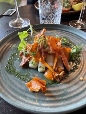 Main course (asparagus and sweet potato)  at Bistro op 3 in Medemblik