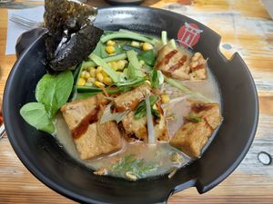 Vegan Miso Ramen with Tofu (listed as veggie but it is vegan) at Yume Ramen Hamburg in Hamburg