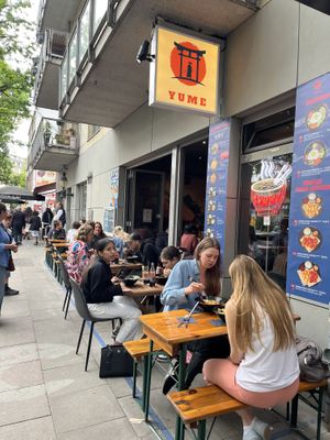Outside of the restaurant from the right   at Yume Ramen Hamburg in Hamburg