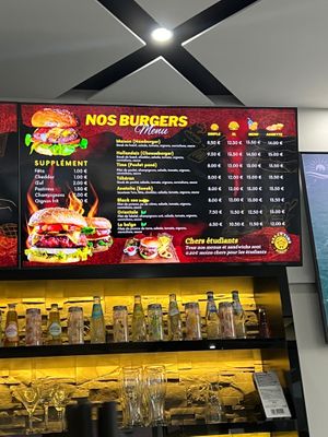 Breaktime Burger Menu: Various burger options including vegan "Orientale" (falafel patty) and "Le Belge" (hash brown patty). Vegan sauces available.  at Breaktime Burgers in Luxembourg City